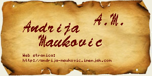 Andrija Mauković vizit kartica